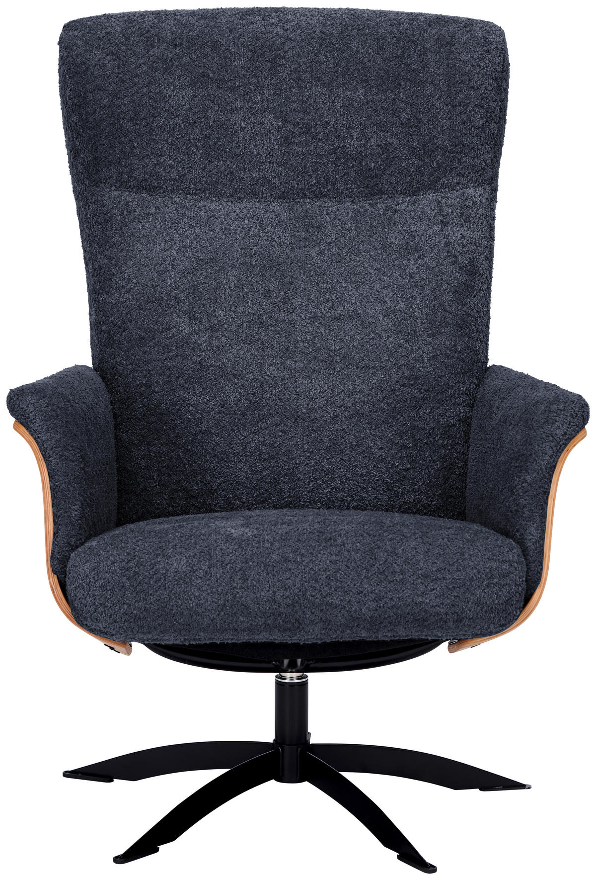 RELAXSESSEL in Holz, Textil Anthrazit  - Anthrazit/Schwarz, Design, Holz/Textil (71/104/77cm) - Welnova