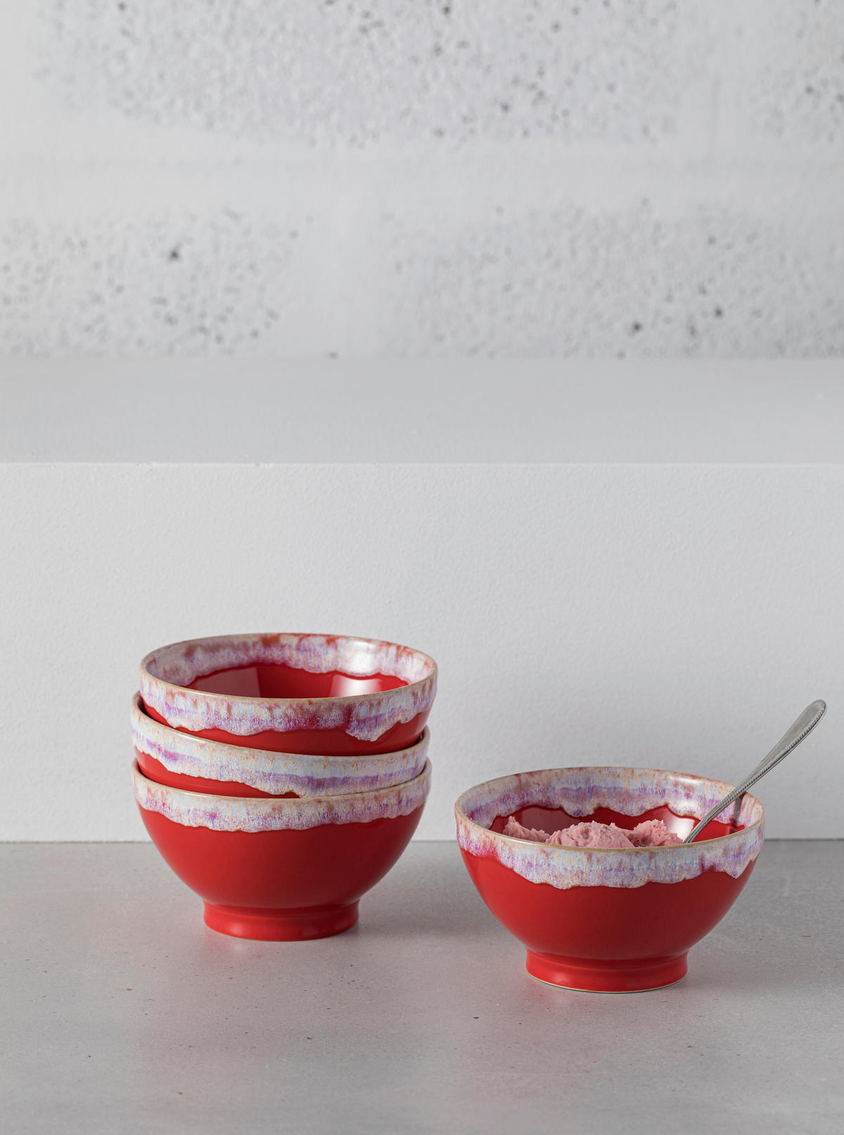 SCHÜSSELSET GRESPRESSO 4-teilig  - Rot, Basics, Keramik (15/8cm) - Costa Nova