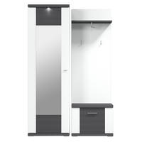 GARDEROBE 3-teilig  in 130,1/206,6/41,6 cm  - Graphitfarben/Weiß, Design, Holzwerkstoff (130,1/206,6/41,6cm) - Xora