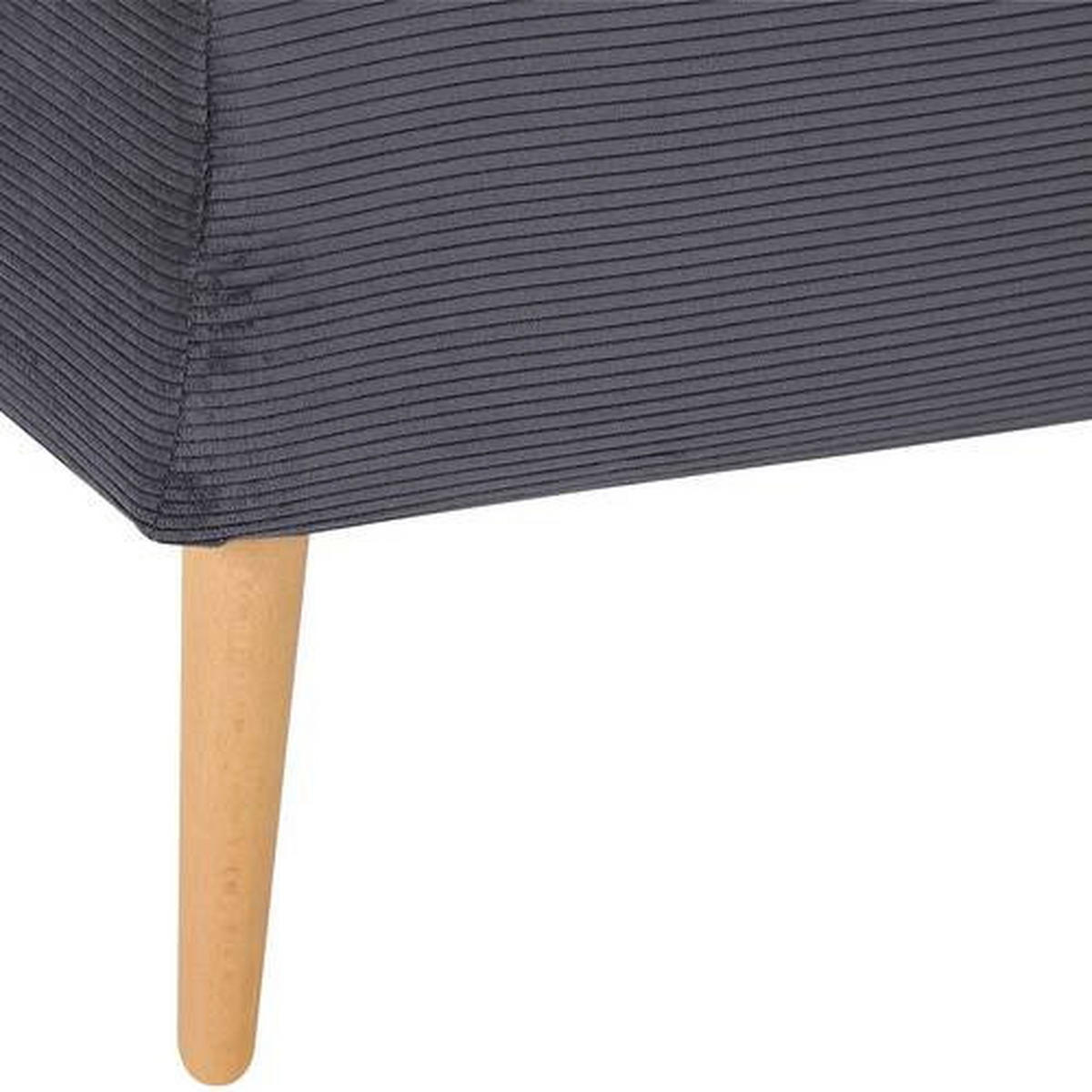 SESSEL in Cord Dunkelgrau  - Dunkelgrau/Buchefarben, Design, Holz/Textil (85/71/80cm) - Hom`in