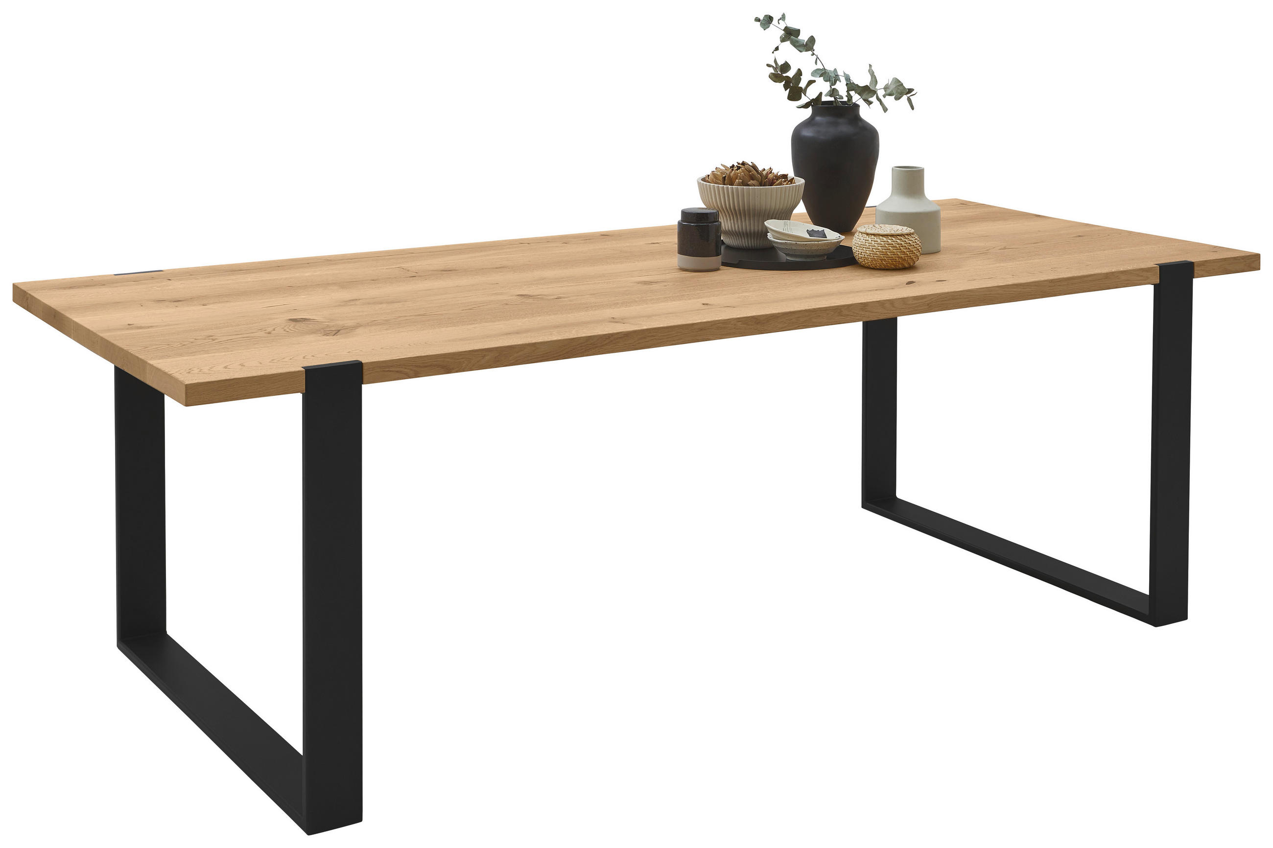 ESSTISCH Holz, Metall 200/100/76 cm  - Eichefarben/Graphitfarben, Natur, Holz/Metall (200/100/76cm) - Valdera