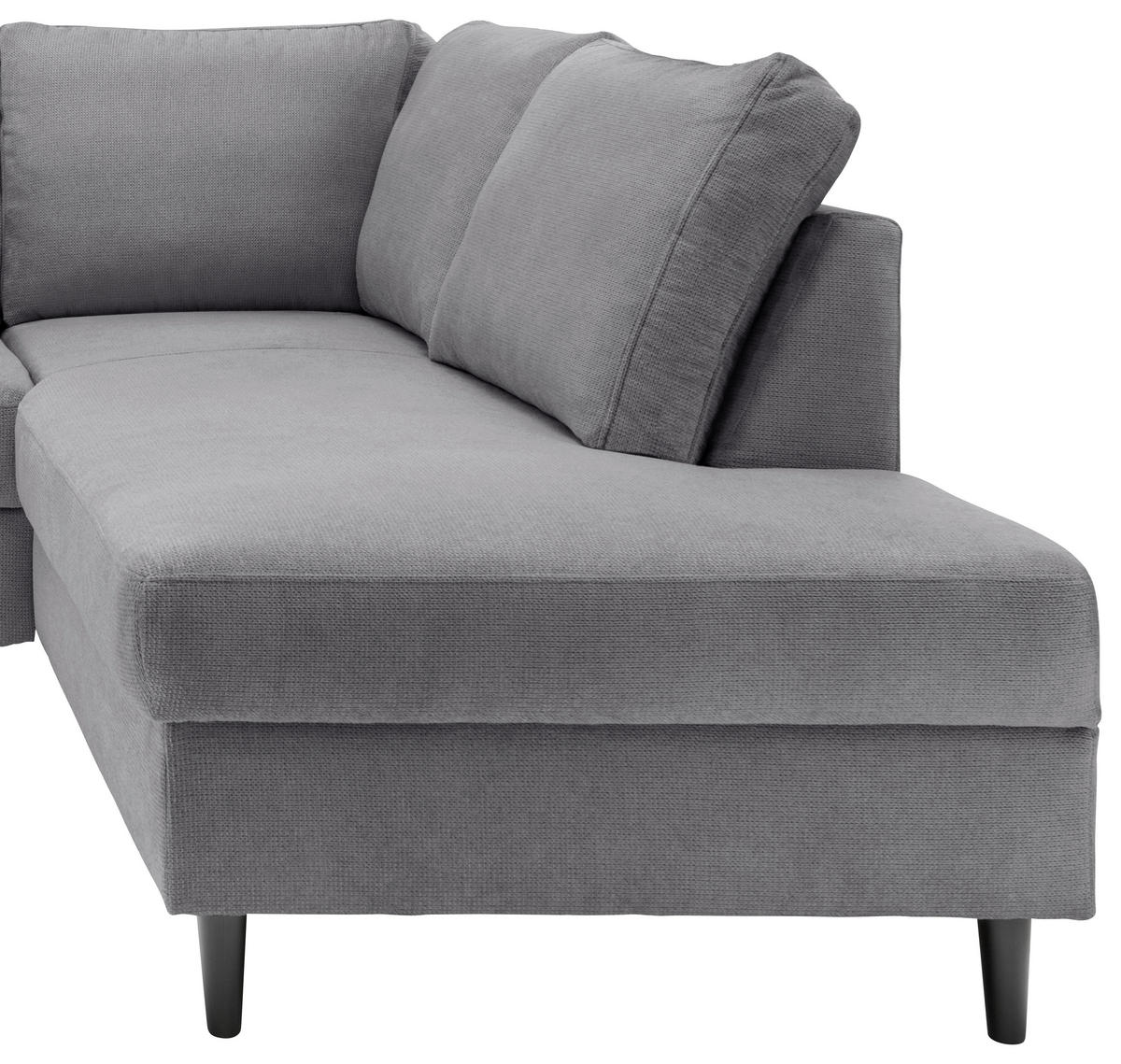 ECKSCHLAFSOFA in Dunkelgrau Textil   - Dunkelgrau/Schwarz, Modern, Holz/Textil (242/200cm) - Livetastic