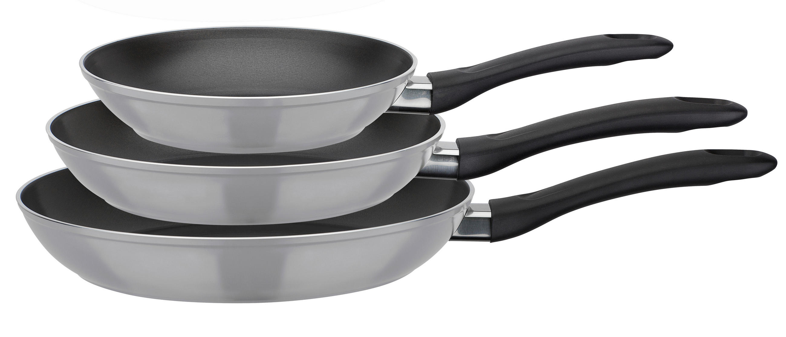 PFANNENSET NOVA Aluminium 3-teilig  - Hellgrau, Basics, Metall - GSW