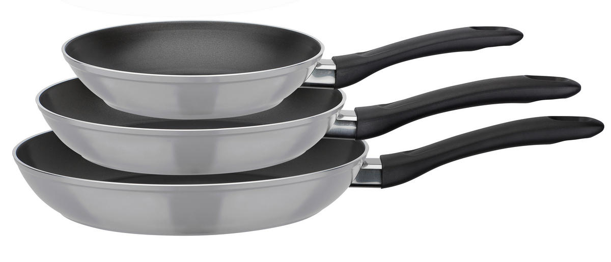 PFANNENSET 3-teilig  - Hellgrau, Basics, Metall - GSW