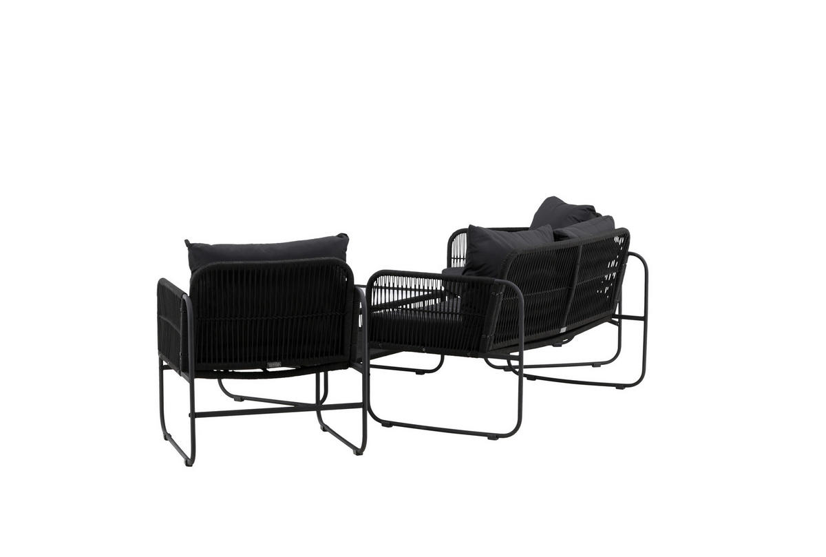 LOUNGEGRUPP 4 delar  - svart, Klassisk, metall/textil - Gardenson
