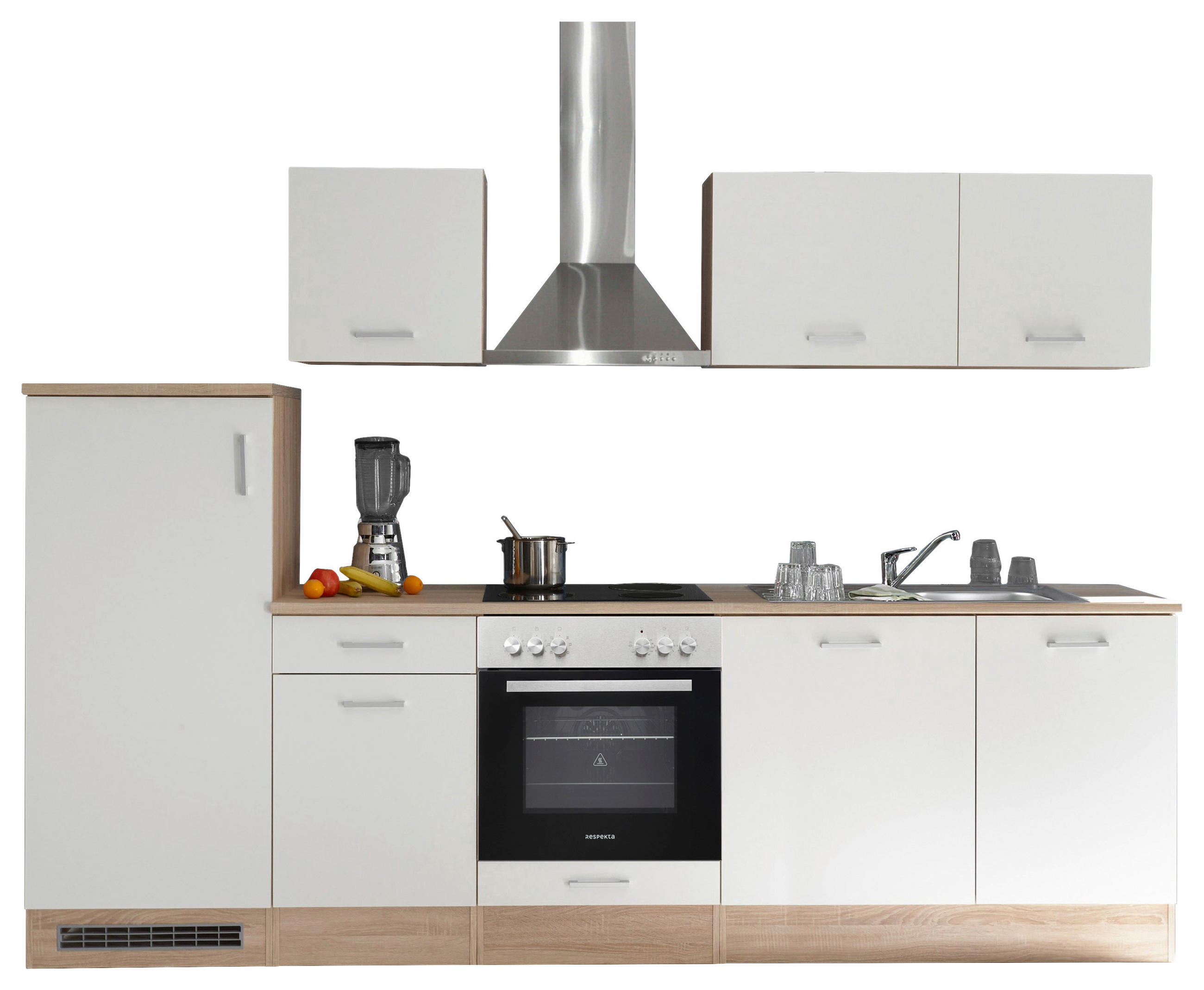 MODULKÖK UTAN VITVAROR 280 cm   i vit, ekfärgad  - vit/skogsek, Basics, trämaterial/plast (280cm) - Respekta