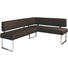 ECKBANK in Leder, Metall Braun, Chromfarben - Chromfarben/Braun, Design, Leder/Metall (206/169cm) - Novel ECKBANK in Leder, Metall Braun, Chromfarben - Chromfarben/Braun, Design, Leder/Metall (206/169cm) - Novel