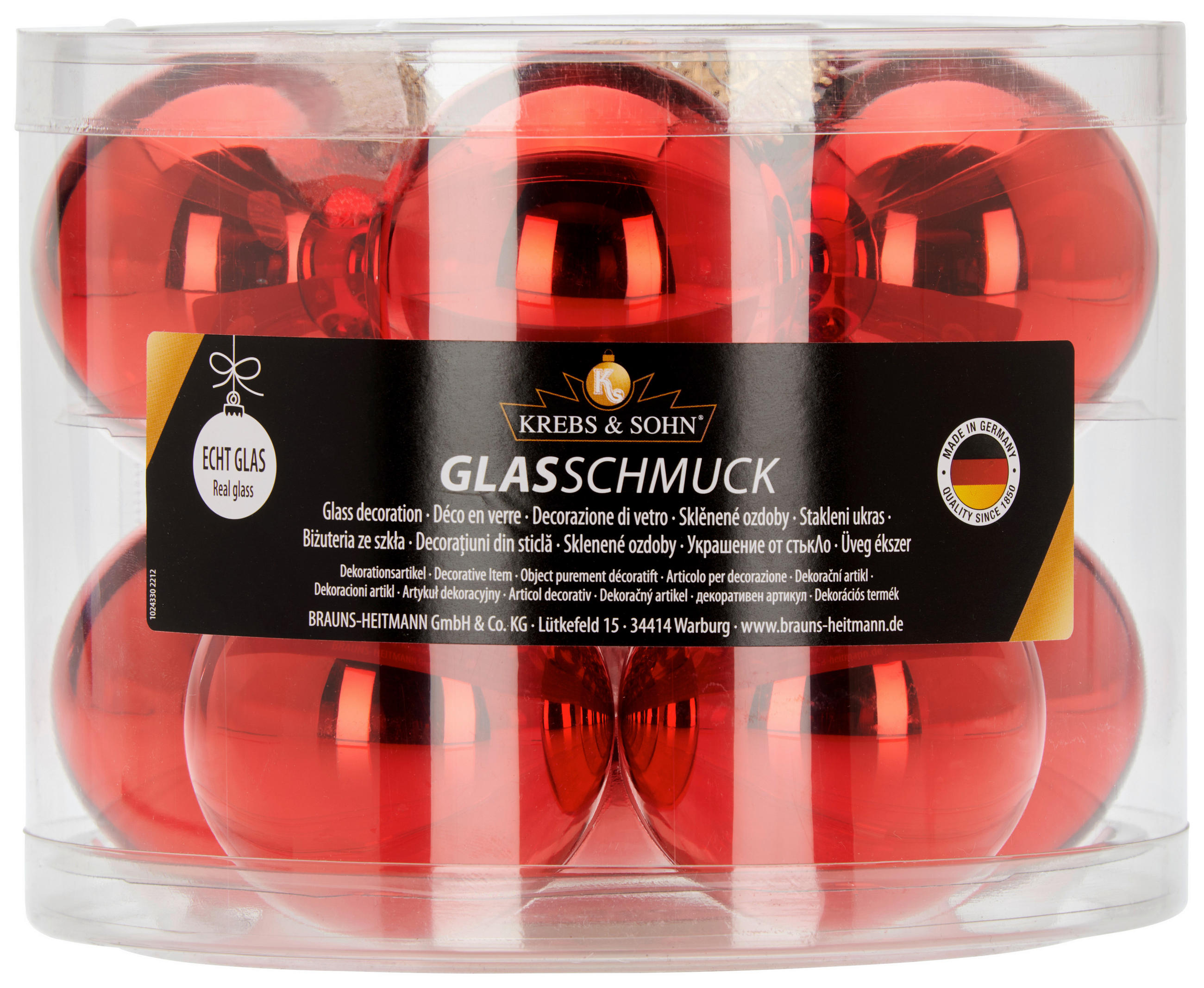 JULGRANSKULOR SET 7 cm 10 delar  - Klassisk, glas (7cm)