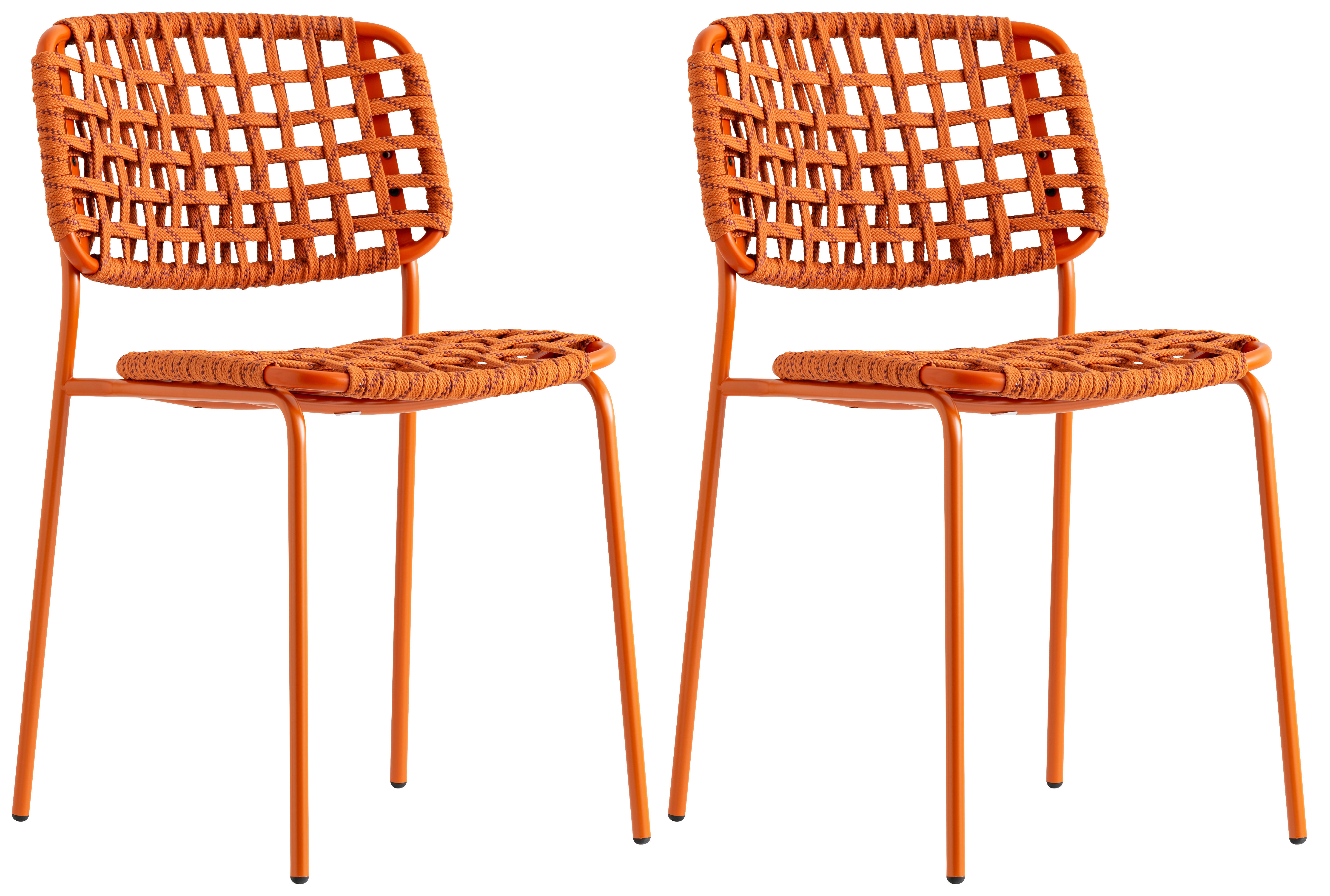 GARTENSTUHL-SET Orange  - Orange, Design, Textil/Metall (47/81/55,5cm) - Connubia 