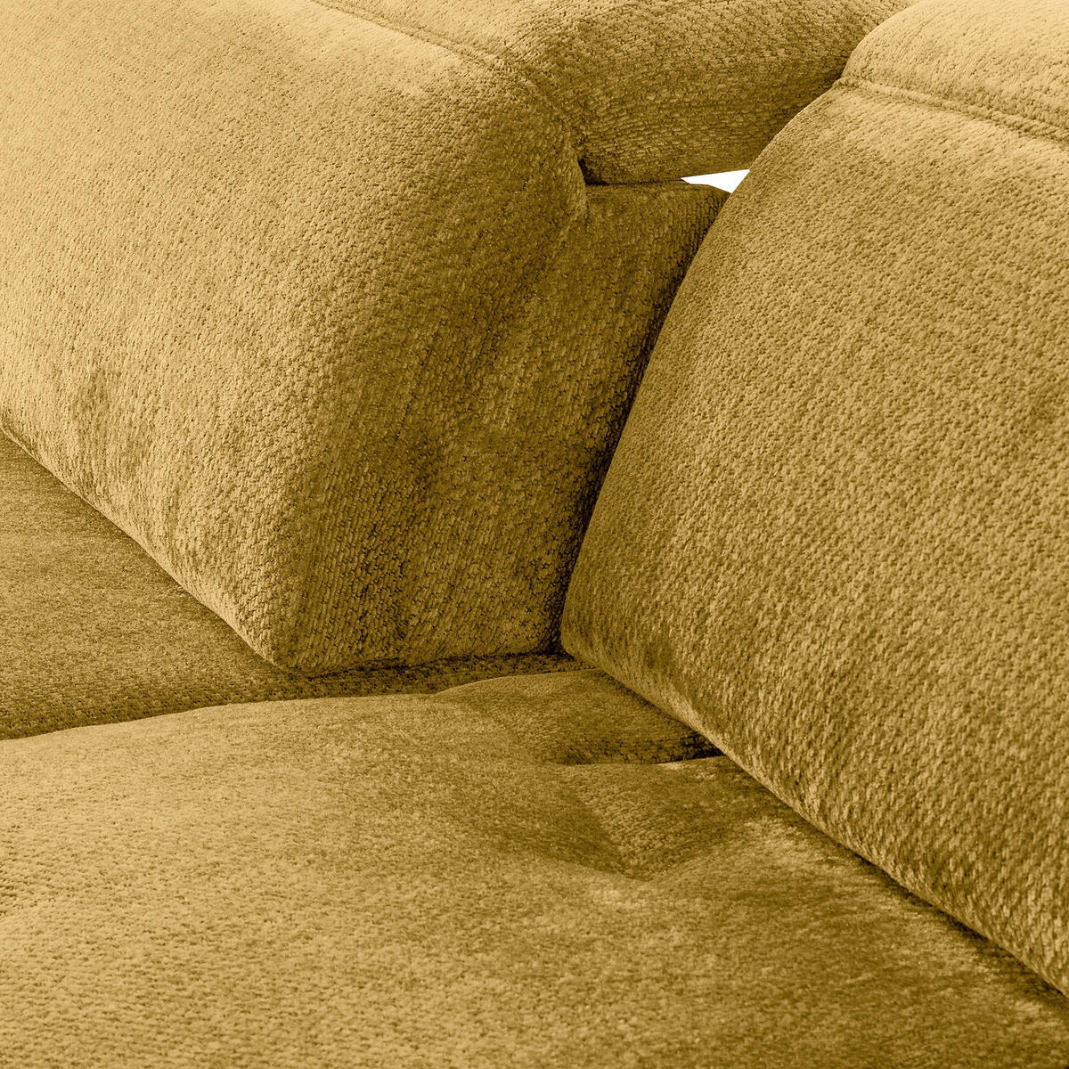 ECKSOFA  Webstoff Senfgelb  - Senfgelb/Schwarz, Design, Textil/Metall (268/195cm) - Livetastic
