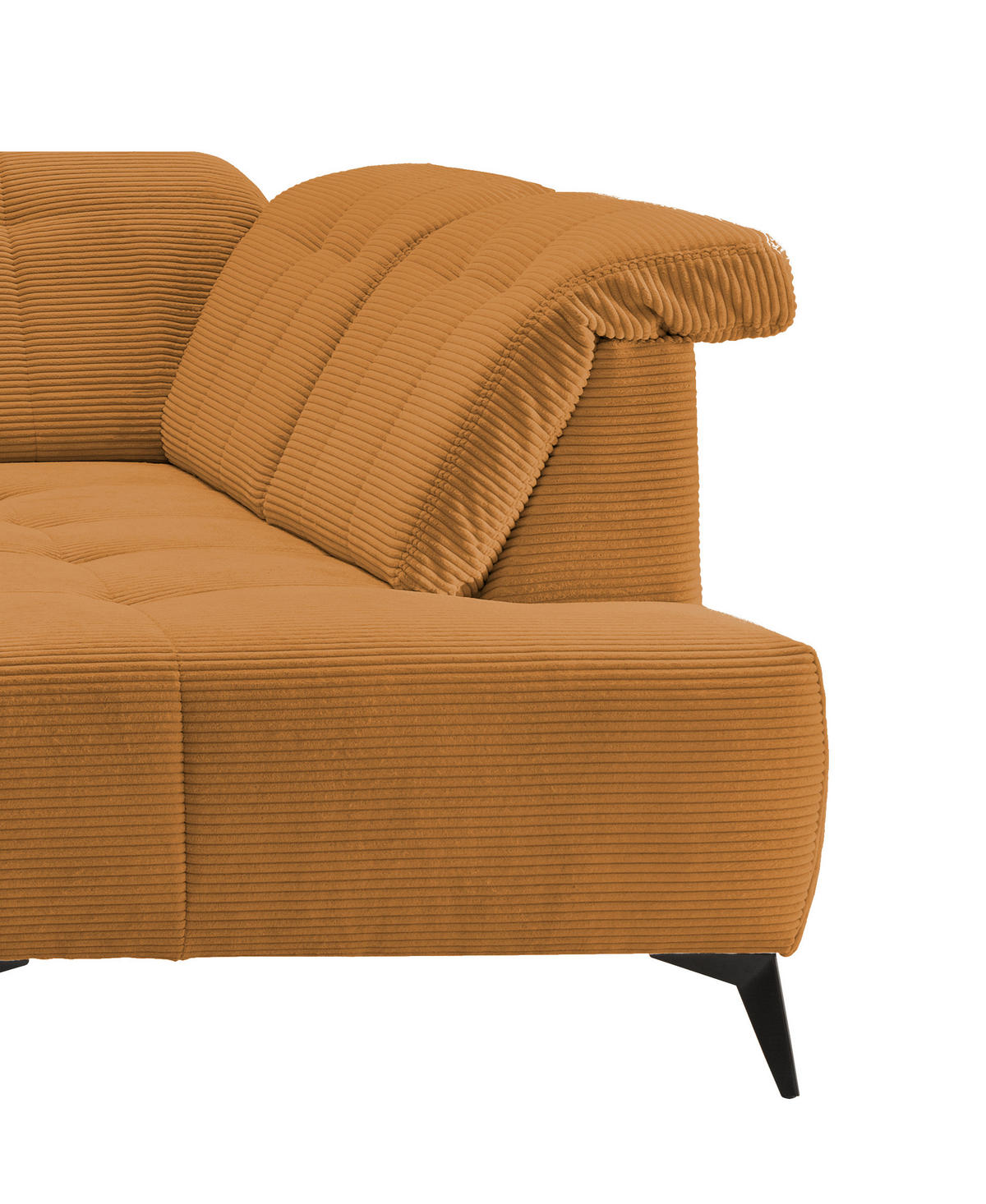 WOHNLANDSCHAFT SANO Goldfarben Cord  - Goldfarben/Schwarz, MODERN, Textil/Metall (180/337/200cm) - Livetastic
