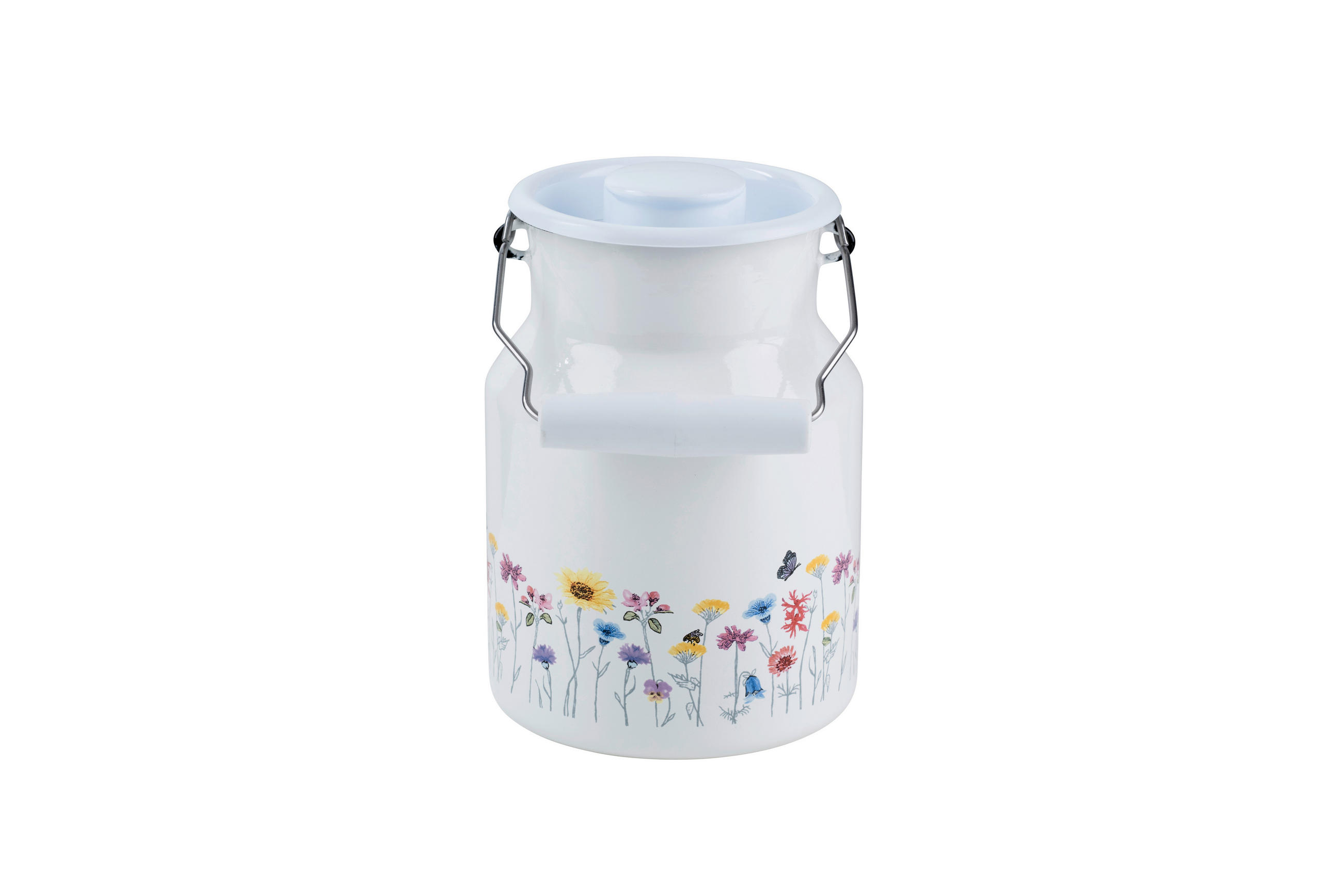 MILCHKANNE 1500 ml Flora  - Weiß, LIFESTYLE, Metall (1,5l) - Riess
