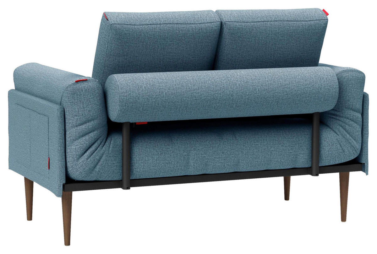 SCHLAFSOFA Flachgewebe Hellblau  - Eiche dunkel/Hellblau, Design, Holz/Textil (200/90/90cm) - Innovation
