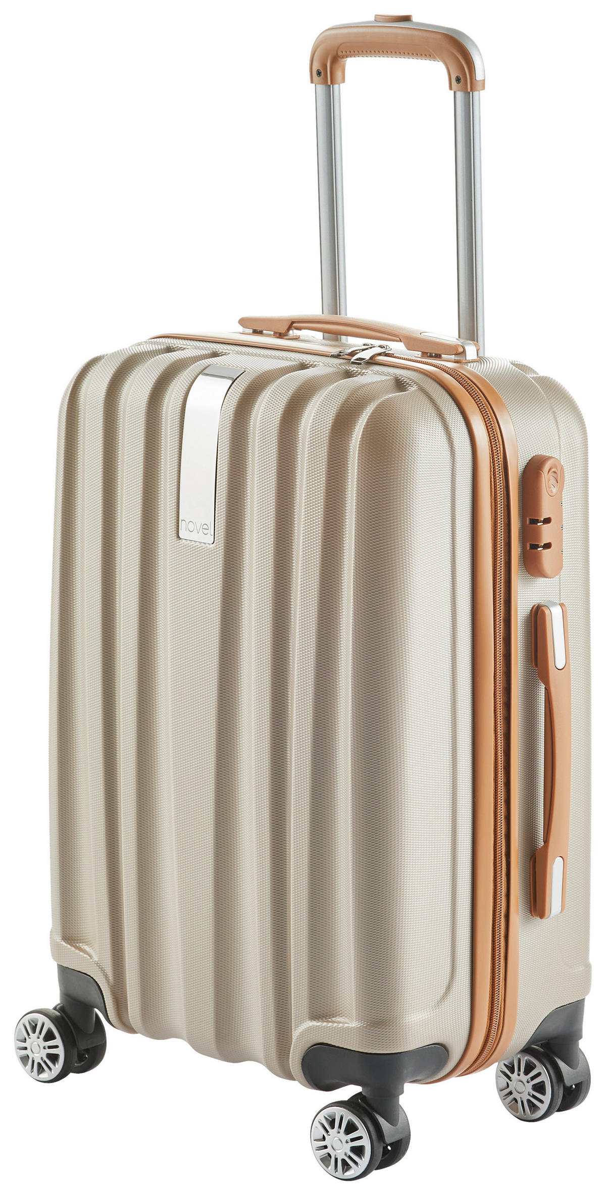 REISEKOFFER Braun, Goldfarben  - Goldfarben/Braun, Basics, Kunststoff/Metall (36/55/23cm) - Novel