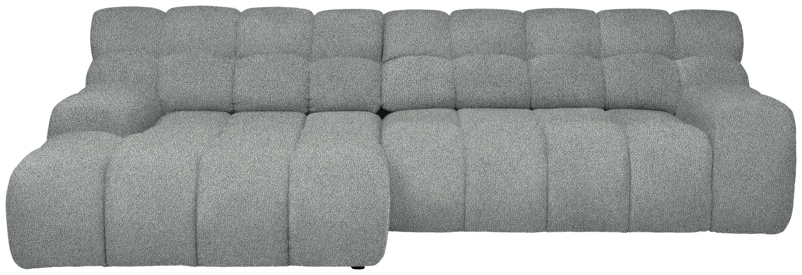 ECKSOFA in Webstoff Hellgrau  - Hellgrau/Schwarz, Modern, Kunststoff/Textil (180/297cm) - Welnova