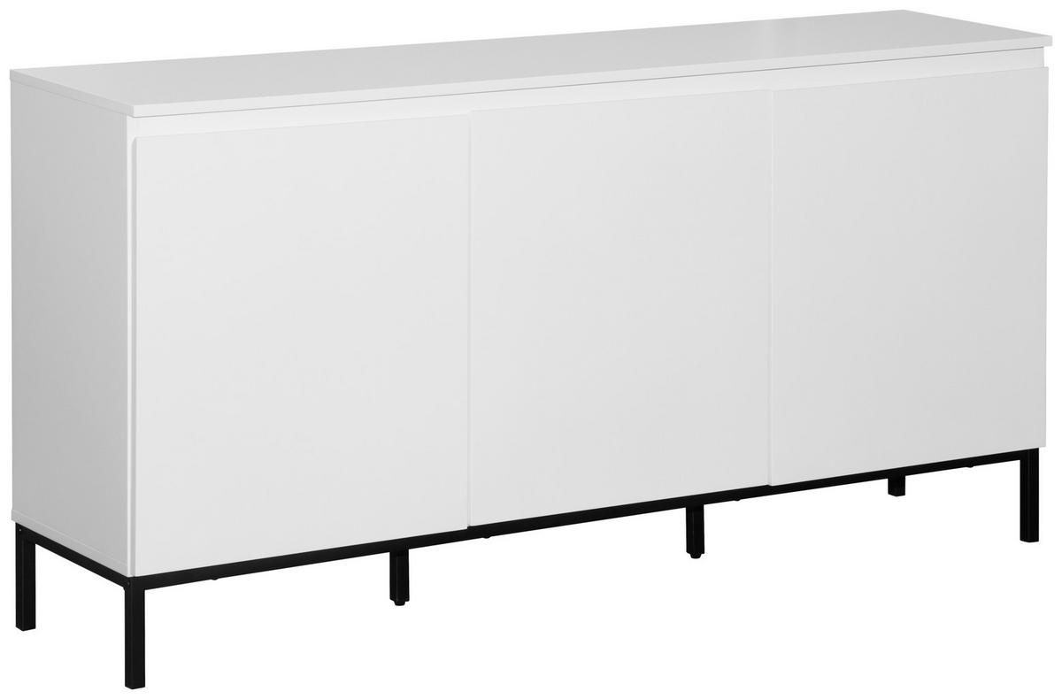 SIDEBOARD  in 150/77/35 cm  - Schwarz/Weiß, Design, Holzwerkstoff/Metall (150/77/35cm) - home24