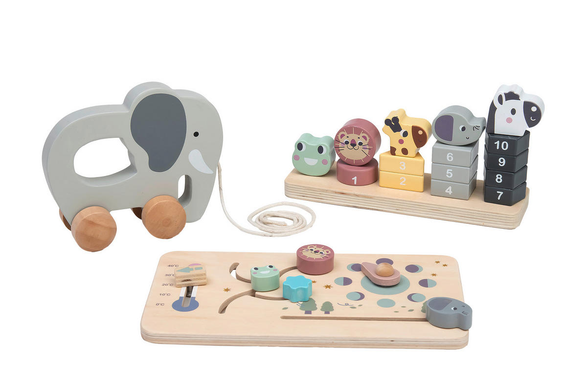 SET ZA IGRU - tamnosiva/svetložuta, Osnovno, drvo/tekstil - My Baby Lou