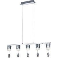 HÄNGELEUCHTE 90/150 cm  - Chromfarben/Alufarben, Design, Glas/Metall (90/150cm)