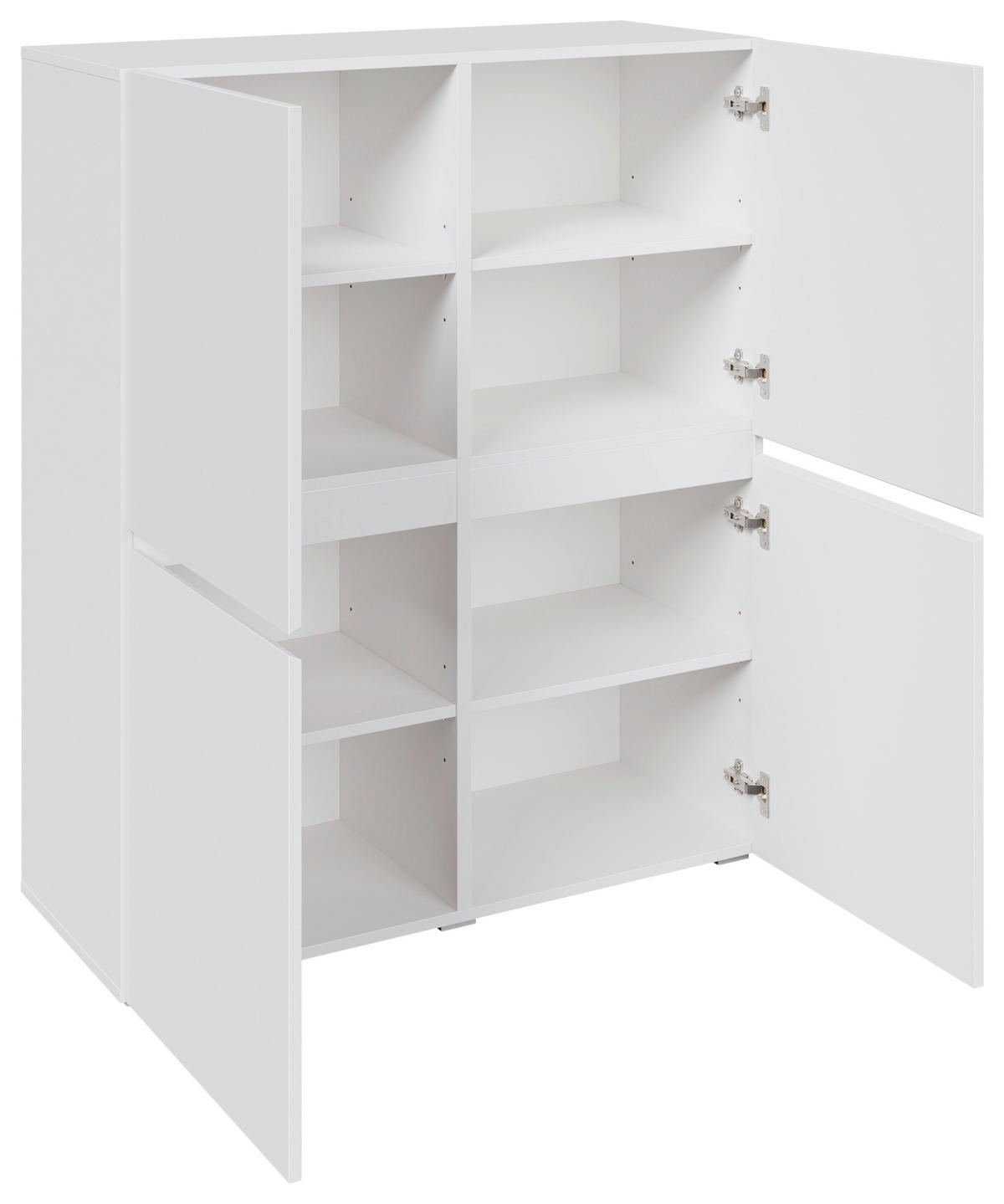 HIGHBOARD  99,4/119,4/39,8 cm  - Silberfarben/Weiß, Design, Holzwerkstoff/Kunststoff (99,4/119,4/39,8cm) - Xora