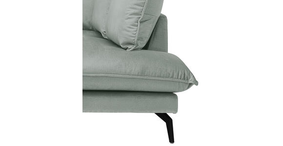 ECKSOFA in Samt Hellgrau 241/200 cm - Hellgrau/Schwarz, Design, Textil/Metall (241/200cm) - Carryhome