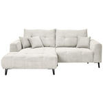 ECKSOFA  in Cord Naturfarben  185/250 cm  - Schwarz/Naturfarben, KONVENTIONELL, Textil/Metall (185/250cm) - Carryhome