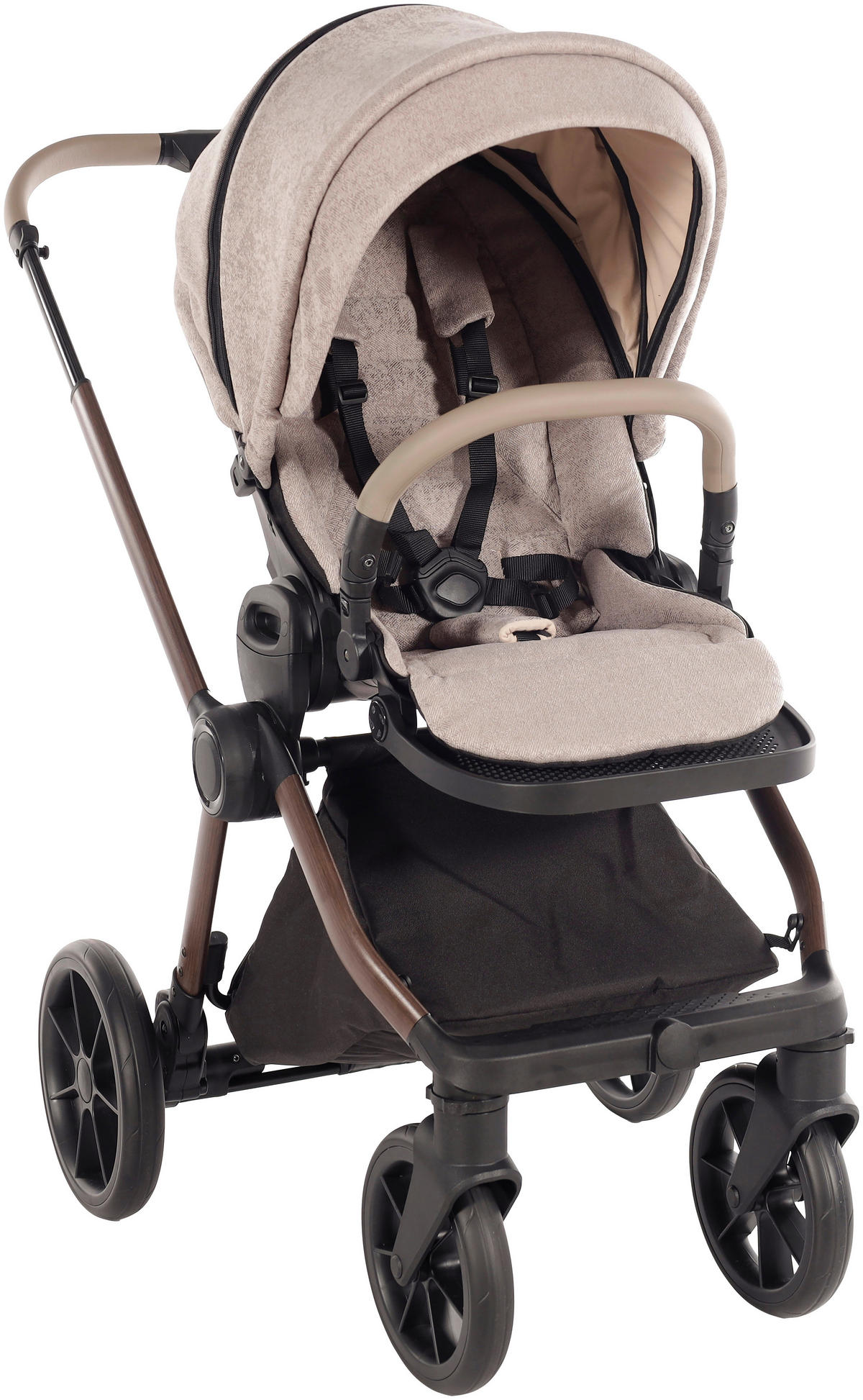 KINDERWAGENSET  Facetty  Vanilla Mousse  - Beige/Braun, Design, Textil/Metall (104,5/62/94cm) - Jimmylee