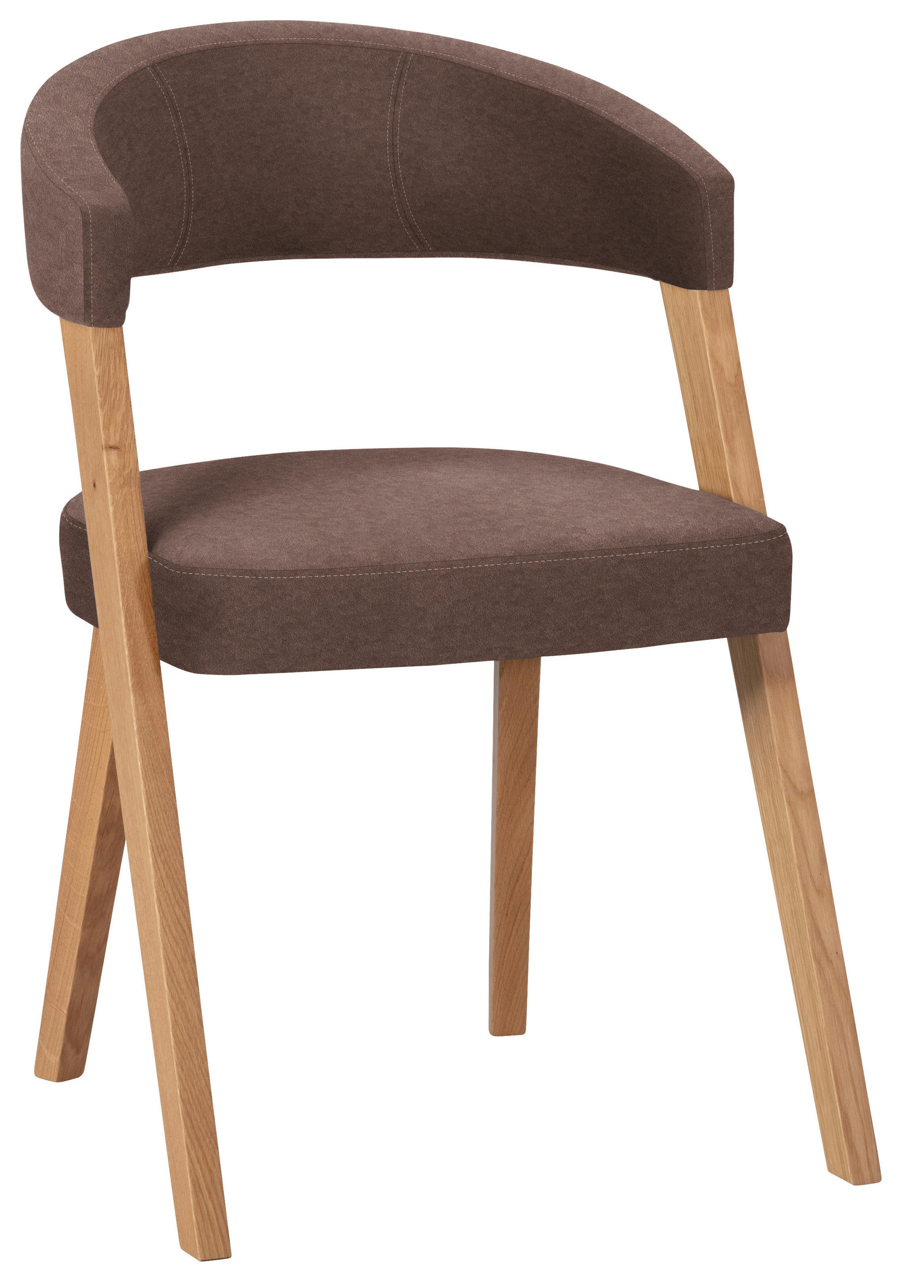 STUHL in Holz, Textil Hellbraun, Wildeiche  - Hellbraun/Wildeiche, MODERN, Holz/Textil (56/81/66cm) - Venda