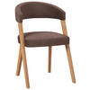 STUHL  in Lederlook, Mikrofaser  - Hellbraun/Wildeiche, Modern, Holz/Textil (56/81/66cm) - Venda