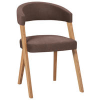 STUHL  in Lederlook, Mikrofaser  - Hellbraun/Wildeiche, Modern, Holz/Textil (56/81/66cm) - Venda