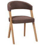 STUHL in Holz, Textil Hellbraun, Wildeiche  - Hellbraun/Wildeiche, MODERN, Holz/Textil (56/81/66cm) - Venda