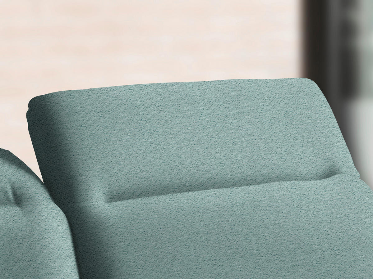 ECKSOFA in Webstoff Türkis  - Türkis/Schwarz, Design, Textil/Metall (289/180cm) - Stylife