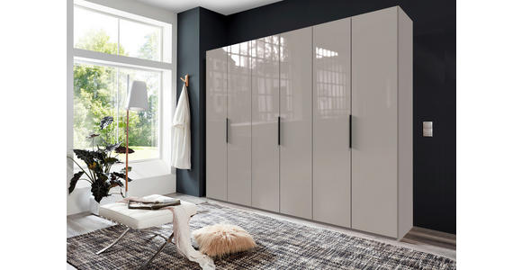 DREHTÜRENSCHRANK in Sahara - Schwarz/Sahara, KONVENTIONELL, Glas/Holzwerkstoff (300/236/58cm) - Hom`in