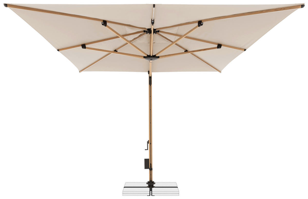 AMPELSCHIRM 400x300 cm  - Eichefarben/Naturfarben, Basics, Textil/Metall (400/300cm) - Doppler