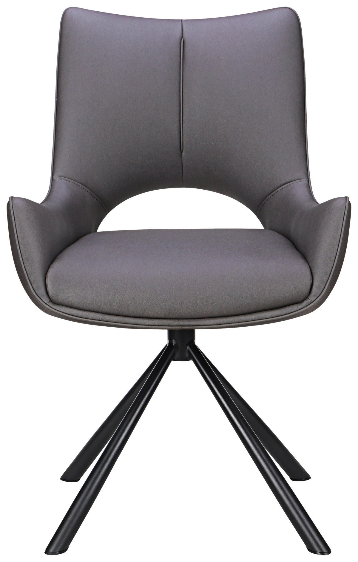 STUHL - Dunkelgrau/Schwarz, Design, Textil/Metall (57/88,5/62cm) - Carryhome