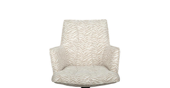 ARMLEHNSTUHL in Eisen Jacquard - Beige/Schwarz, Design, Textil/Metall (59/89,5/63cm) - Novel
