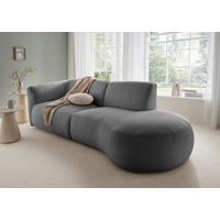 ECKSOFA in Mikrofaser Anthrazit  - Anthrazit/Schwarz, Modern, Kunststoff/Textil (238/107cm) - Livetastic