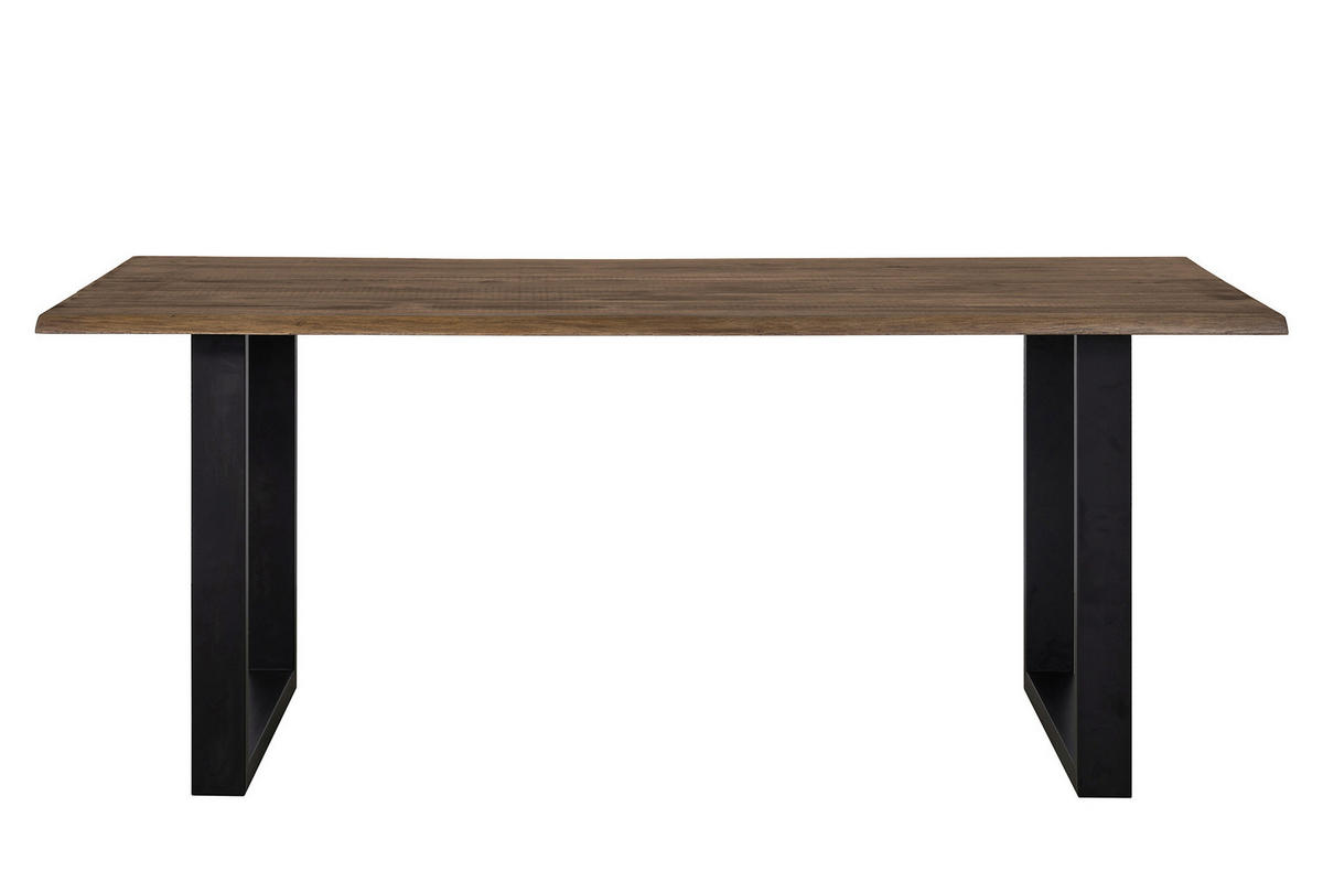 ESSTISCH in Holz 160/90/75 cm  - Walnussfarben/Schwarz, MODERN, Holz/Metall (160/90/75cm) - Livetastic