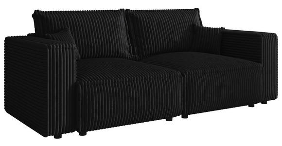 SCHLAFSOFA Cord Anthrazit  inkl. Zierkissen, Bettkasten, Schlaffunktion  - Anthrazit/Schwarz, MODERN, Kunststoff/Textil (250/68/104cm) - Xora