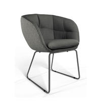 ARMLEHNSTUHL  Beinauswahl, Stoff-/Lederauswahl Jacquard  Graphitfarben  - Graphitfarben/Schwarz, Design, Textil/Metall (62/81/63cm) - Dieter Knoll