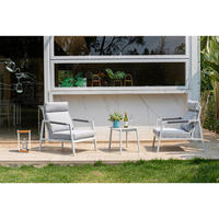 GARTENSET 3-teilig Aluminium 3-teilig  - Hellgrau, MODERN, Metall