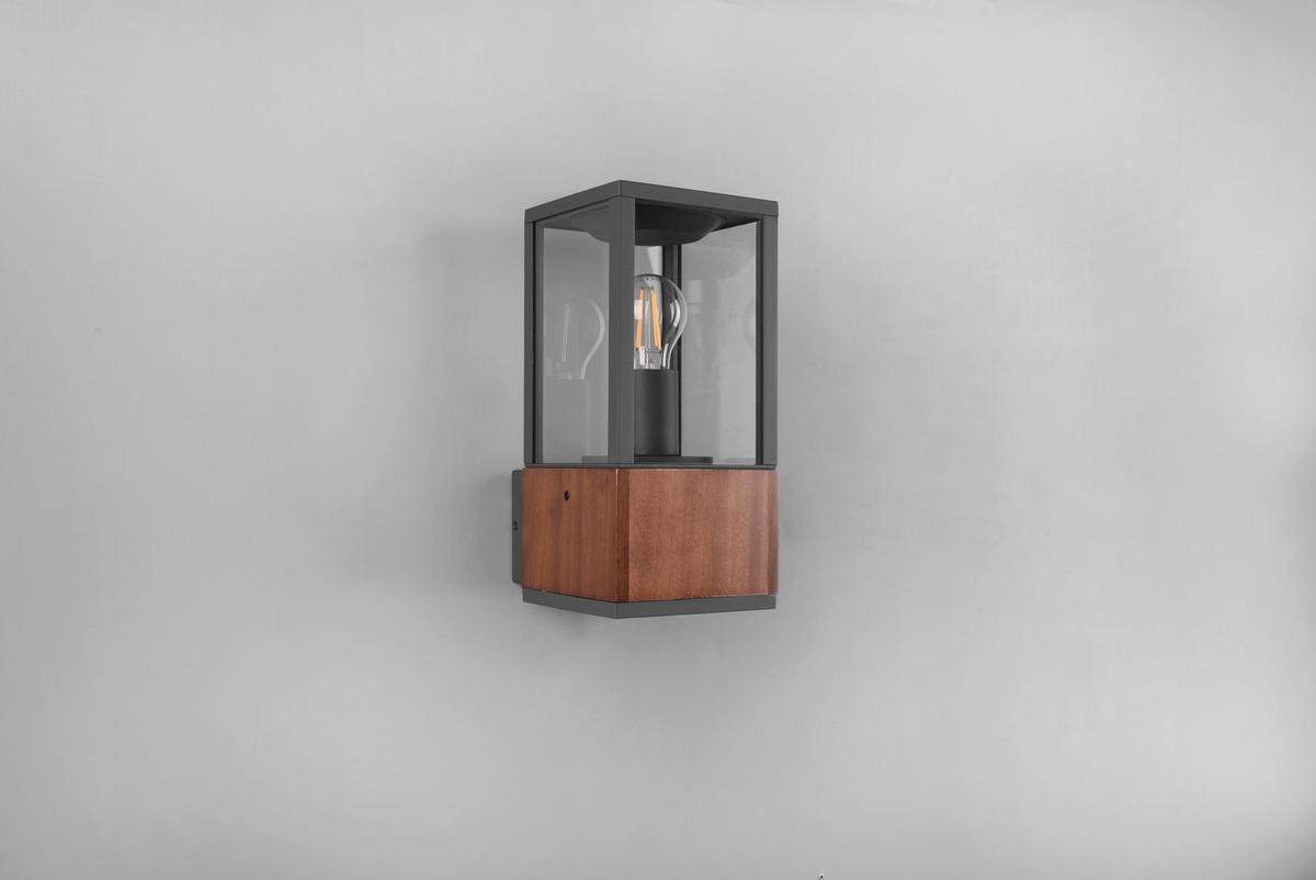 AUßENWANDLEUCHTE Garonne   - Anthrazit, Natur, Holz/Metall (30/14/18cm) - Trio Leuchten