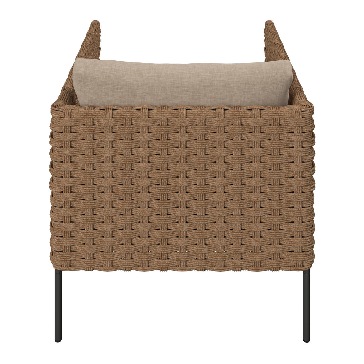 LOUNGEGARNITUR   Akazie vollmassiv Stahl  - Beige/Gelb, MODERN, Holz/Kunststoff - Beldano