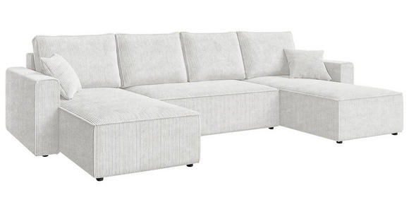 WOHNLANDSCHAFT  in Cord Naturfarben  - Schwarz/Naturfarben, KONVENTIONELL, Kunststoff/Textil (140/305/140cm) - Carryhome