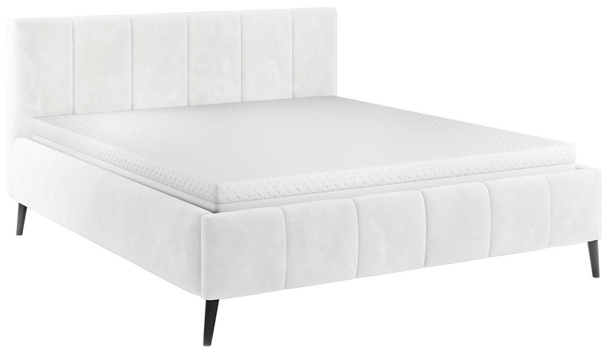 POLSTERBETT 180/200 cm  in Creme  - Creme/Schwarz, Trend, Holz/Textil (180/200cm) - home24