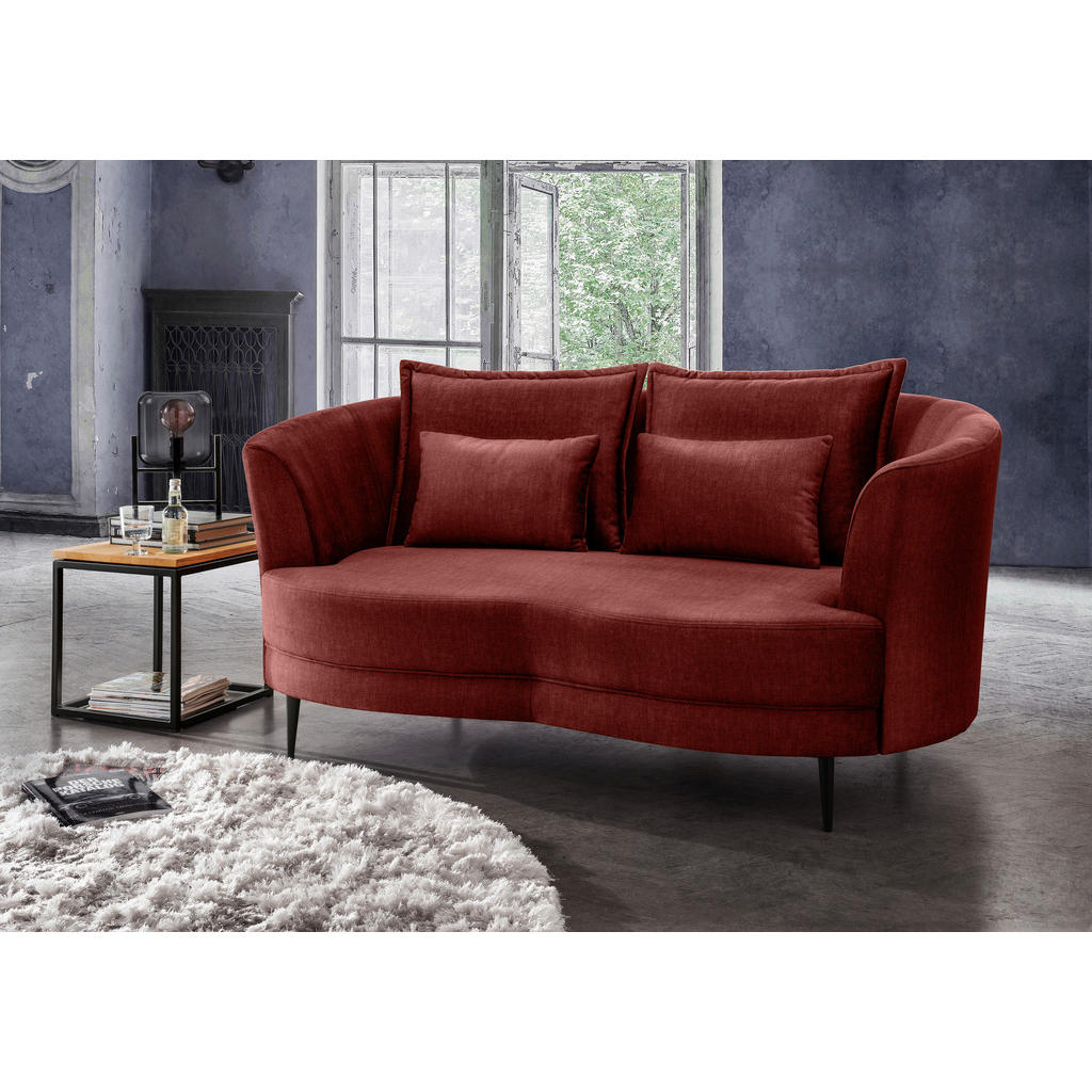 Thumbnail - Livetastic 2-Sitzer-Sofa, Koralle, Textil, Uni, Füllung: Schaumstoff, 179x85x101 cm, Made in EU, Typenauswahl, Hocker er...