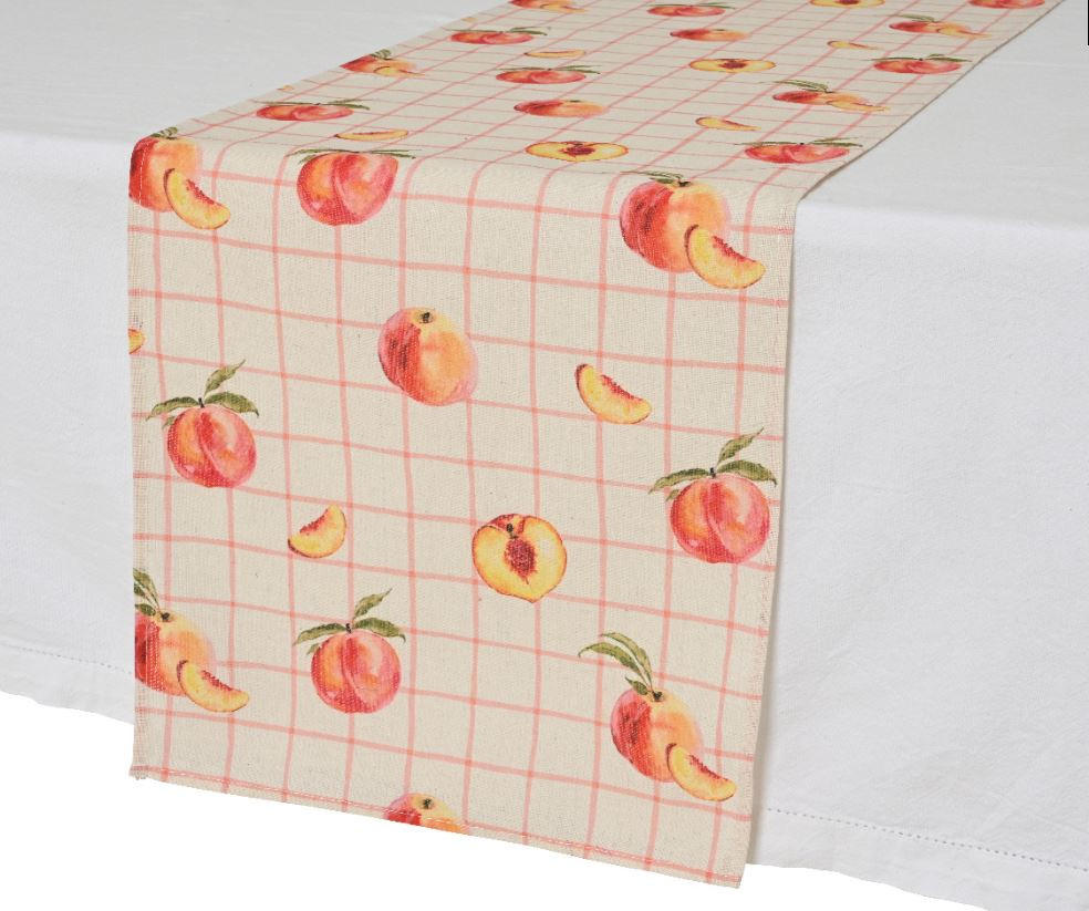 TISCHLÄUFER Peaches  - Orange/Weiß, Basics, Kunststoff (25,00/15,00/33,00cm)