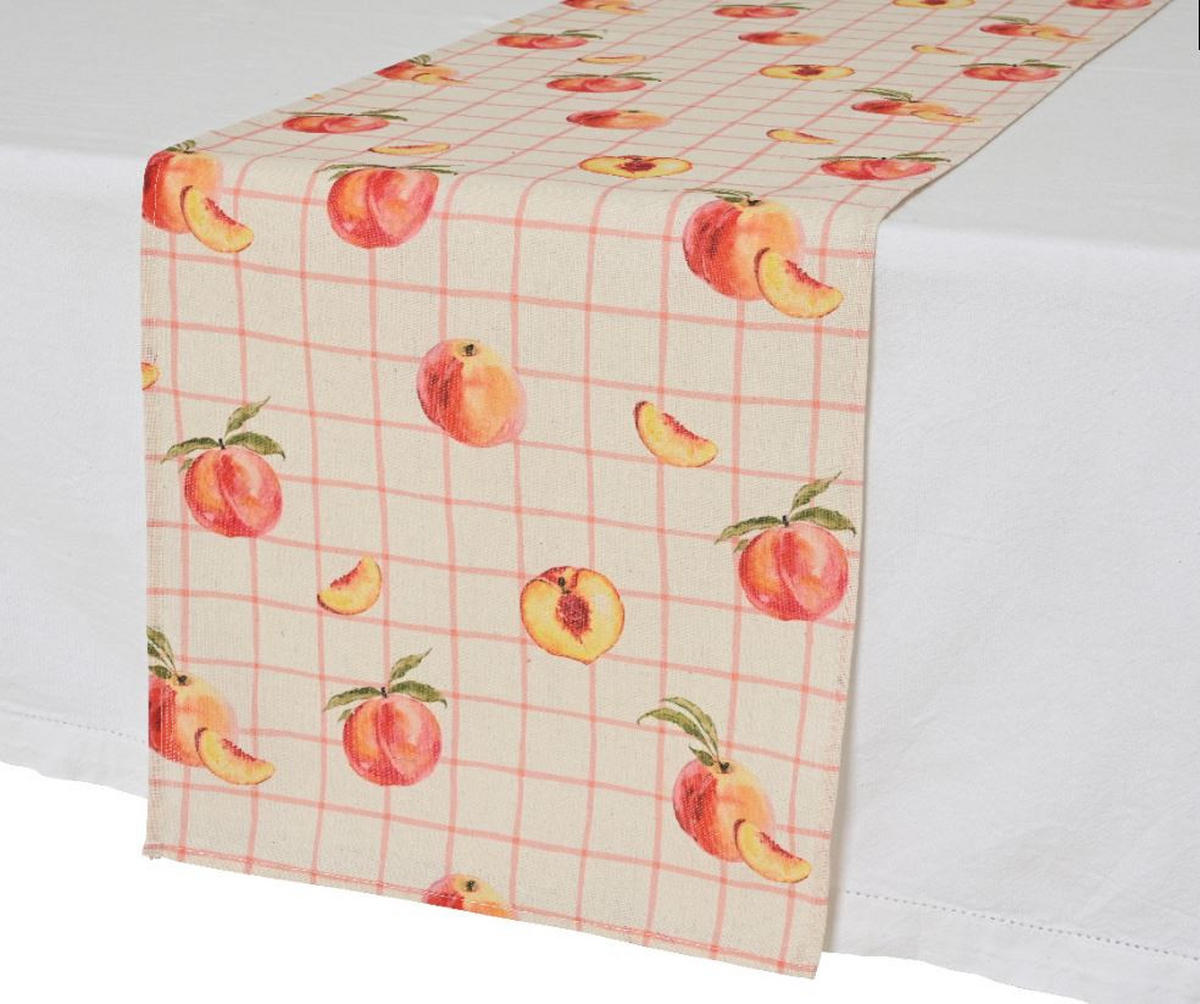 TISCHLÄUFER Peaches  - Orange/Weiß, Basics, Kunststoff (25,00/15,00/33,00cm)