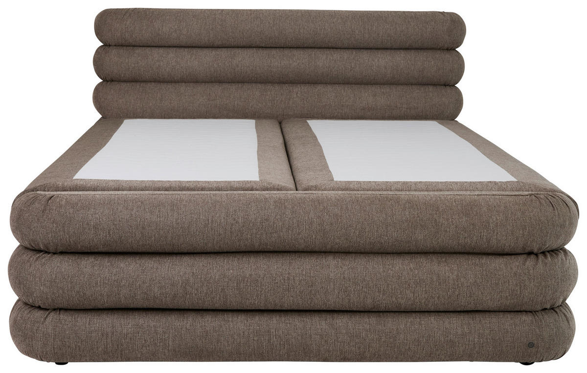 BOXSPRINGBETT 160/200 cm,  in Braun, Bettkasten, Topper, Matratzen, H3 = fest  - Schwarz/Braun, Design, Kunststoff/Textil (160/200cm) - Tom Tailor