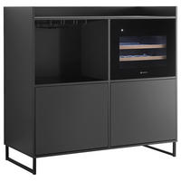 SIDEBOARD Mosel Weinschrank 125/120/58 cm  - Schwarz, KONVENTIONELL, Holzwerkstoff/Metall (125/120/58cm) - Carryhome