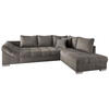 ECKSCHLAFSOFA in Graubraun Textil   - Graubraun/Silberfarben, Design, Holz/Textil (298/202cm) - MID.YOU